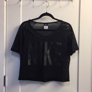 Nike black mesh crop top